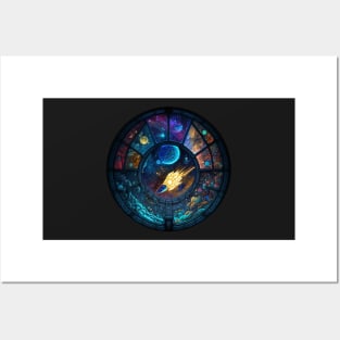 Sci-Fi Stained Glass - A Futuristic Twist on a Classic Art Form Posters and Art